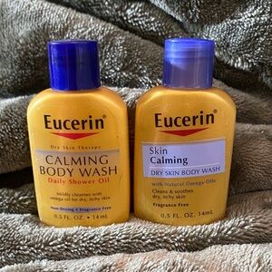 Eucerin Skin Calming Body Wash for Dry & Itchy Skin .5 fl oz Sample Size New